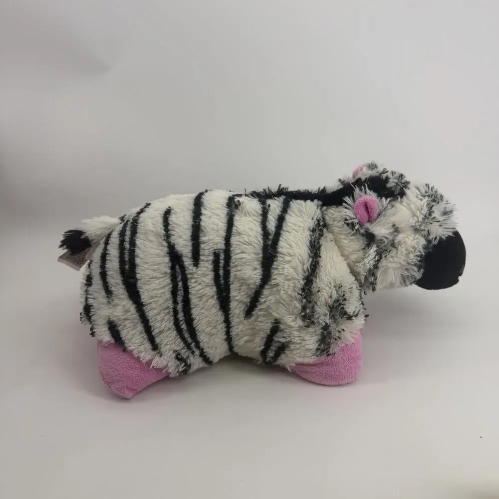 Pillow Pets Zebra Plush 2010 Original Black White Pink Retired